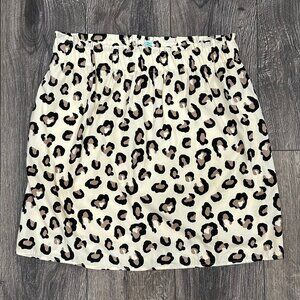 Dina Be Leopard Print Cream, Black and Brown Skirt, Size Large